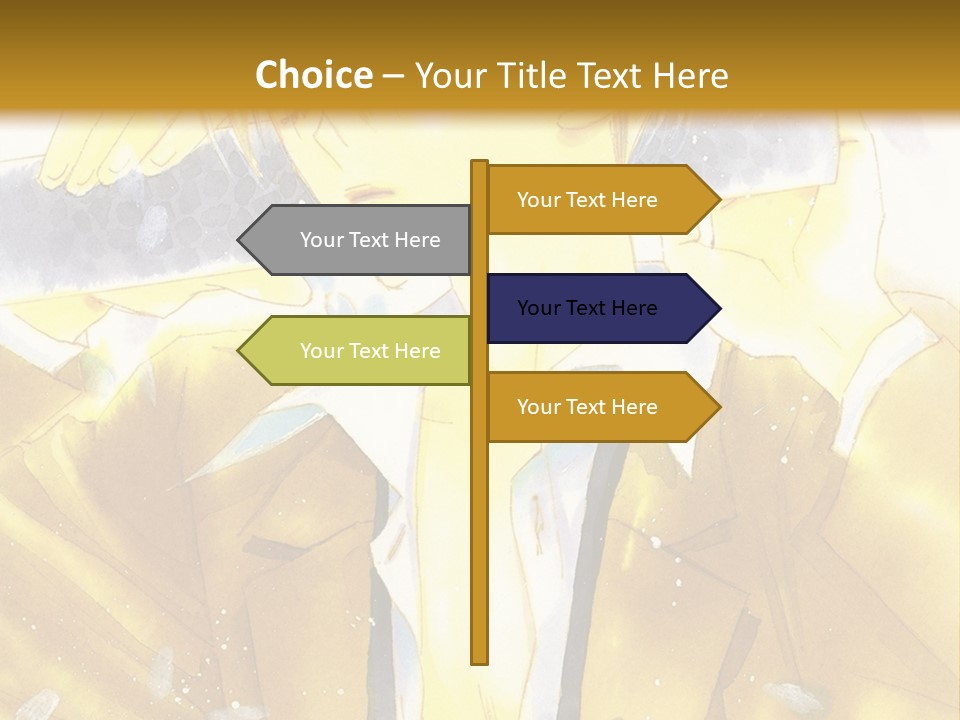 A Man In A Yellow Jacket Is Holding A Knife PowerPoint Template