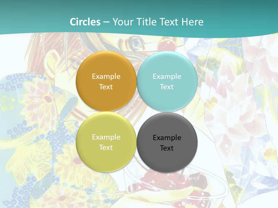 A Woman Eating A Piece Of Cake With Cherries On It PowerPoint Template