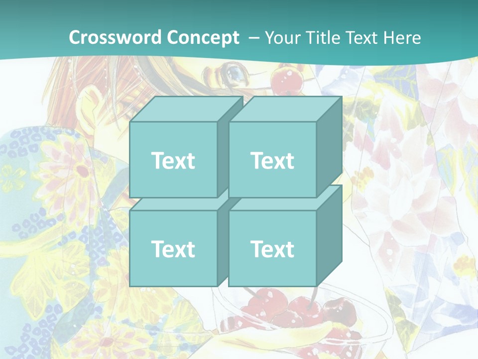 A Woman Eating A Piece Of Cake With Cherries On It PowerPoint Template