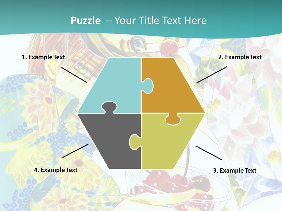 A Woman Eating A Piece Of Cake With Cherries On It PowerPoint Template