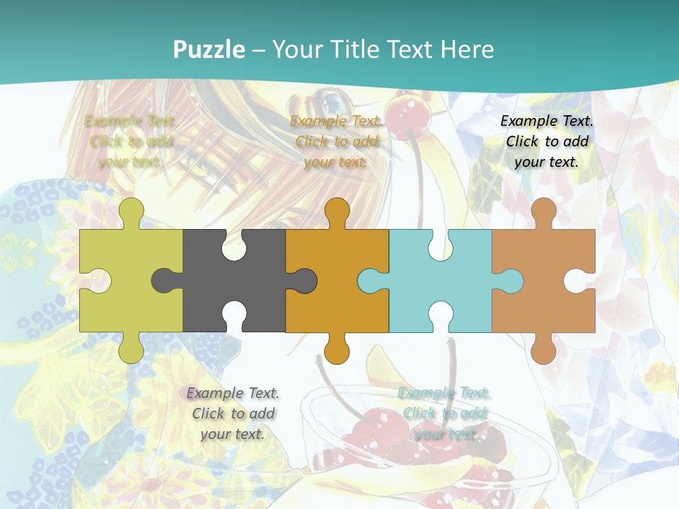 A Woman Eating A Piece Of Cake With Cherries On It PowerPoint Template