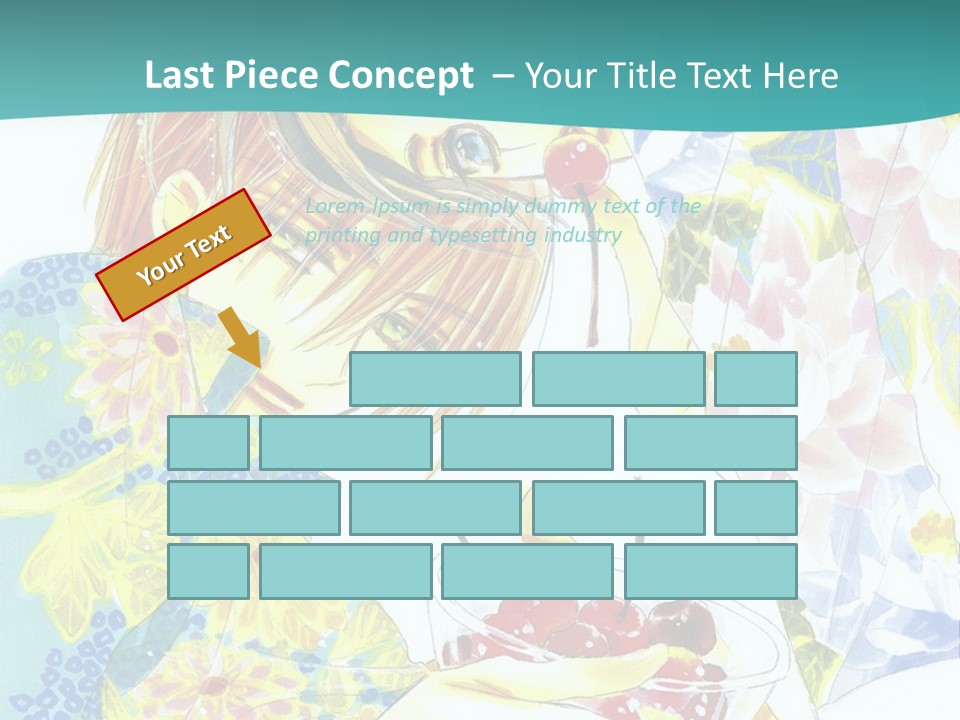 A Woman Eating A Piece Of Cake With Cherries On It PowerPoint Template