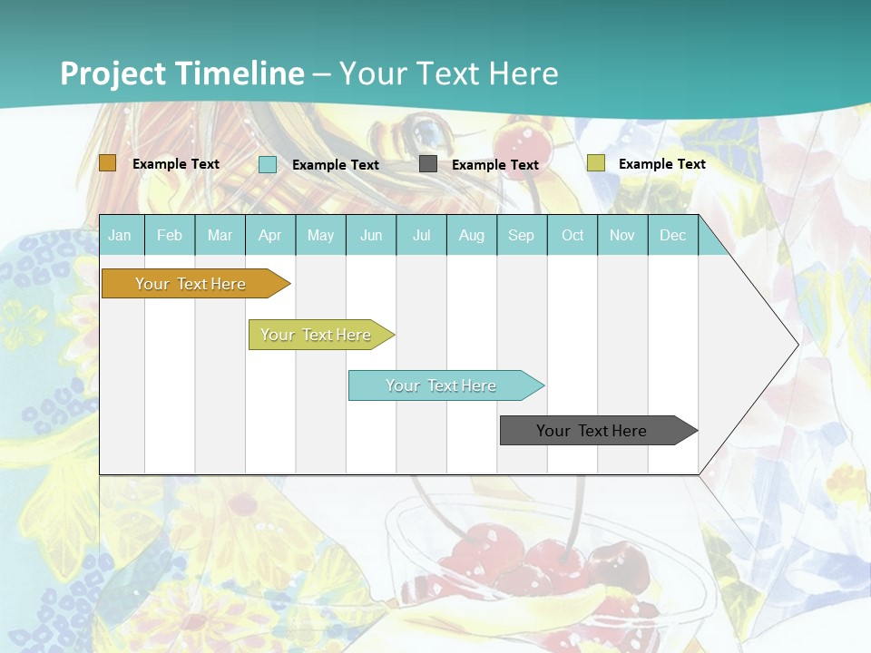 A Woman Eating A Piece Of Cake With Cherries On It PowerPoint Template