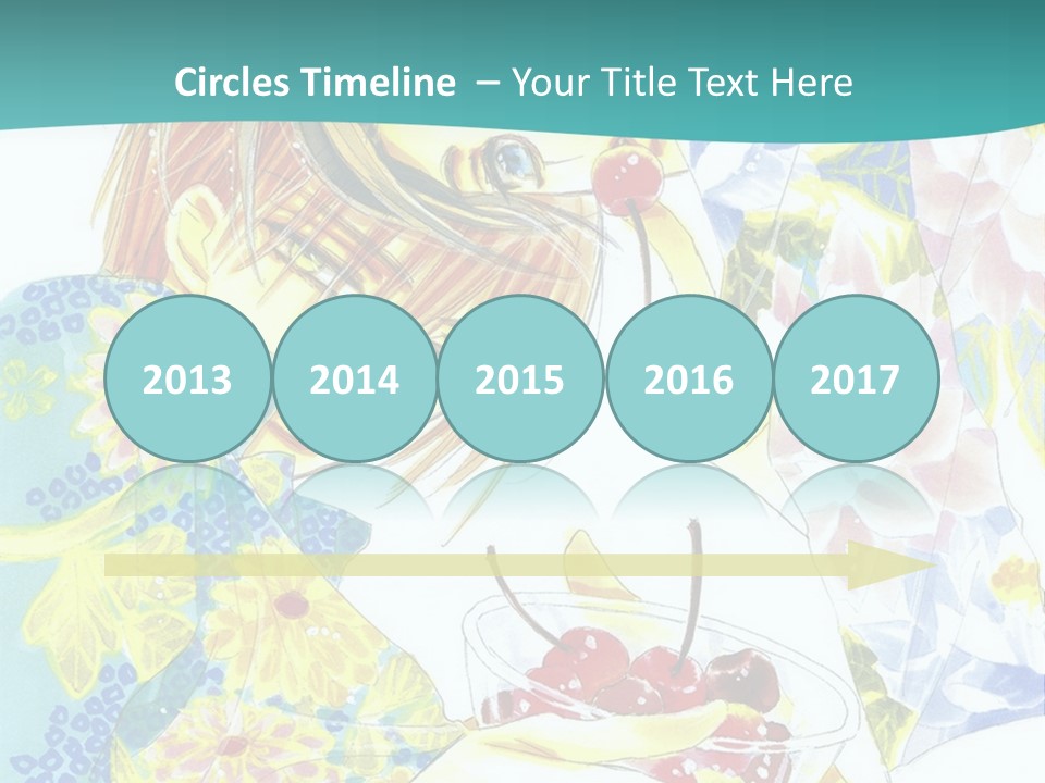 A Woman Eating A Piece Of Cake With Cherries On It PowerPoint Template