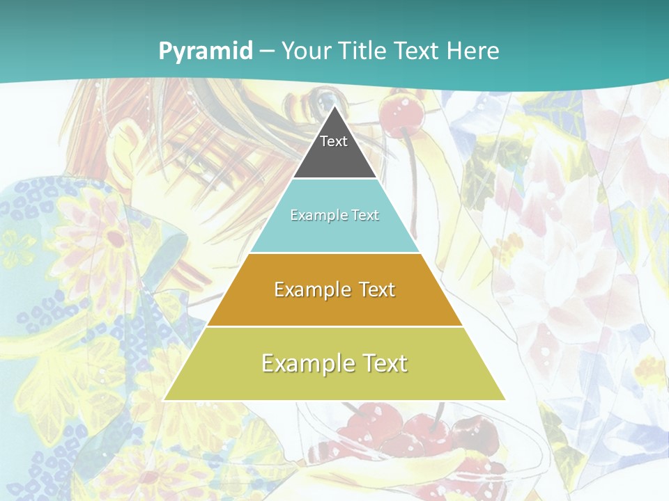 A Woman Eating A Piece Of Cake With Cherries On It PowerPoint Template