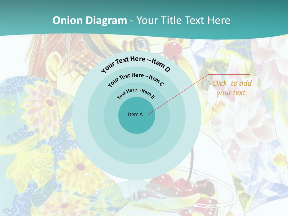 A Woman Eating A Piece Of Cake With Cherries On It PowerPoint Template