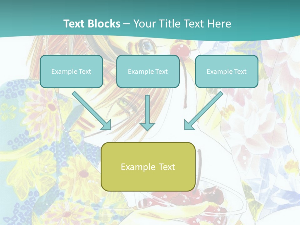 A Woman Eating A Piece Of Cake With Cherries On It PowerPoint Template