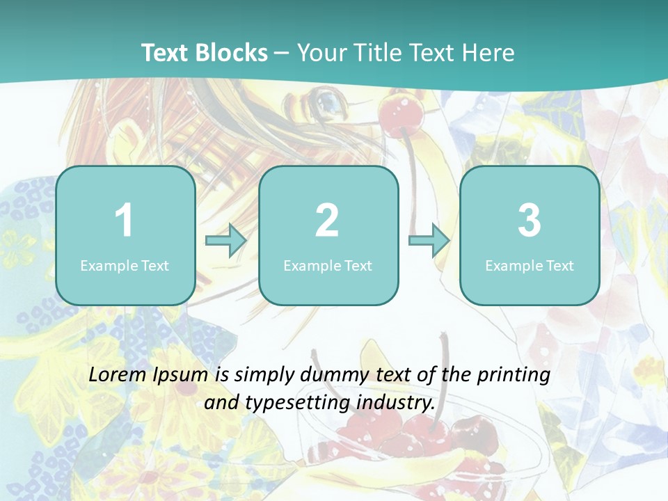 A Woman Eating A Piece Of Cake With Cherries On It PowerPoint Template