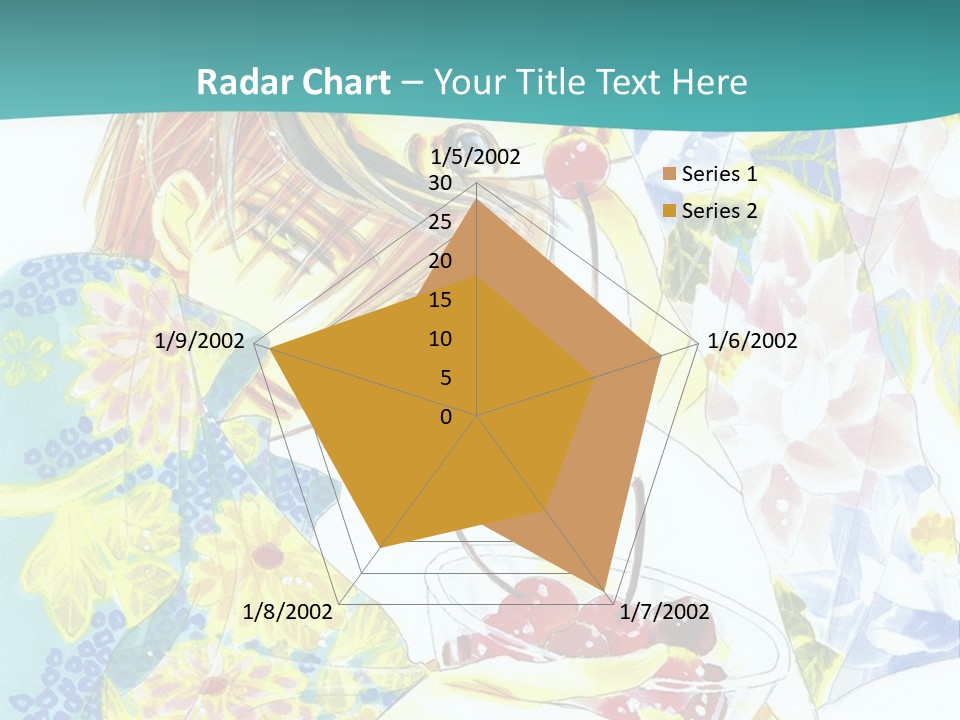 A Woman Eating A Piece Of Cake With Cherries On It PowerPoint Template