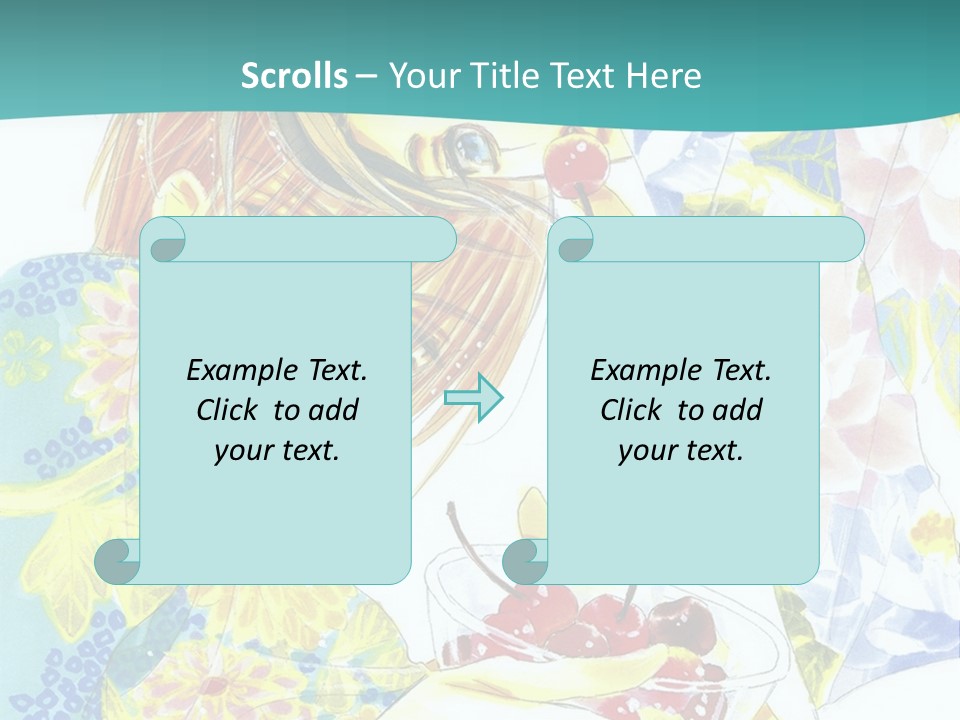 A Woman Eating A Piece Of Cake With Cherries On It PowerPoint Template