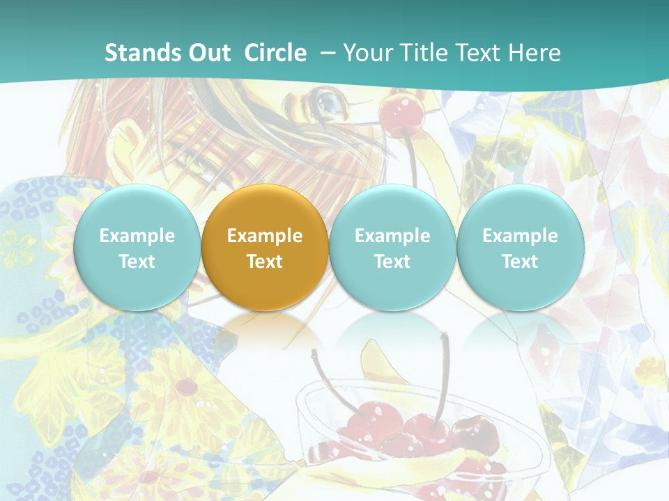 A Woman Eating A Piece Of Cake With Cherries On It PowerPoint Template