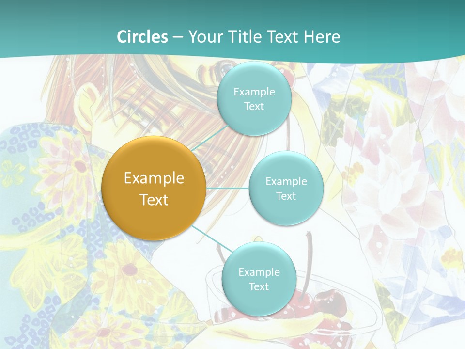 A Woman Eating A Piece Of Cake With Cherries On It PowerPoint Template