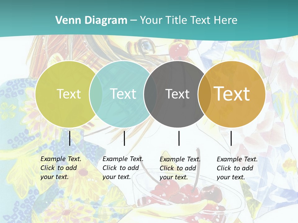 A Woman Eating A Piece Of Cake With Cherries On It PowerPoint Template