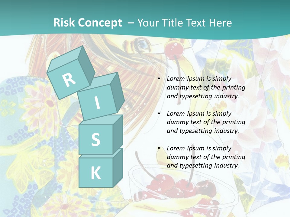 A Woman Eating A Piece Of Cake With Cherries On It PowerPoint Template