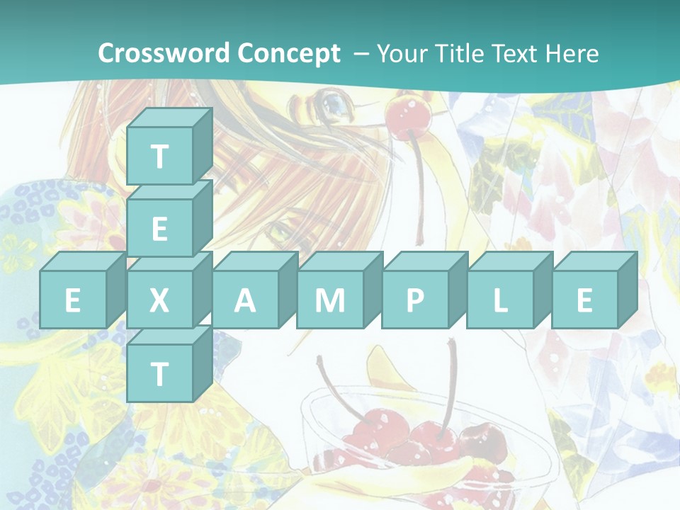 A Woman Eating A Piece Of Cake With Cherries On It PowerPoint Template