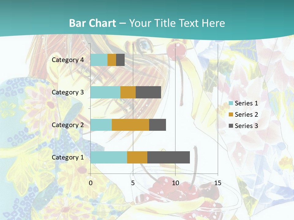 A Woman Eating A Piece Of Cake With Cherries On It PowerPoint Template