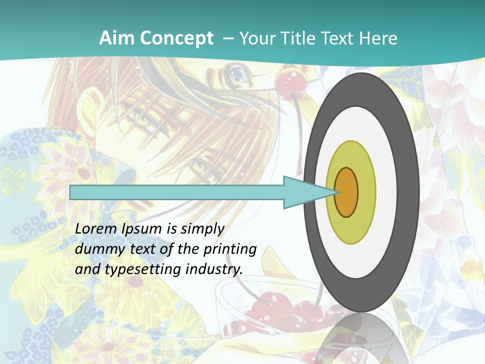 A Woman Eating A Piece Of Cake With Cherries On It PowerPoint Template