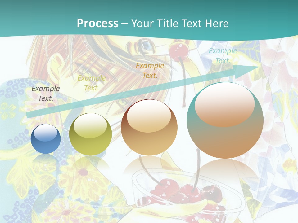 A Woman Eating A Piece Of Cake With Cherries On It PowerPoint Template