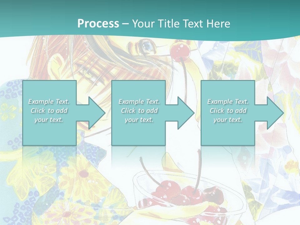 A Woman Eating A Piece Of Cake With Cherries On It PowerPoint Template