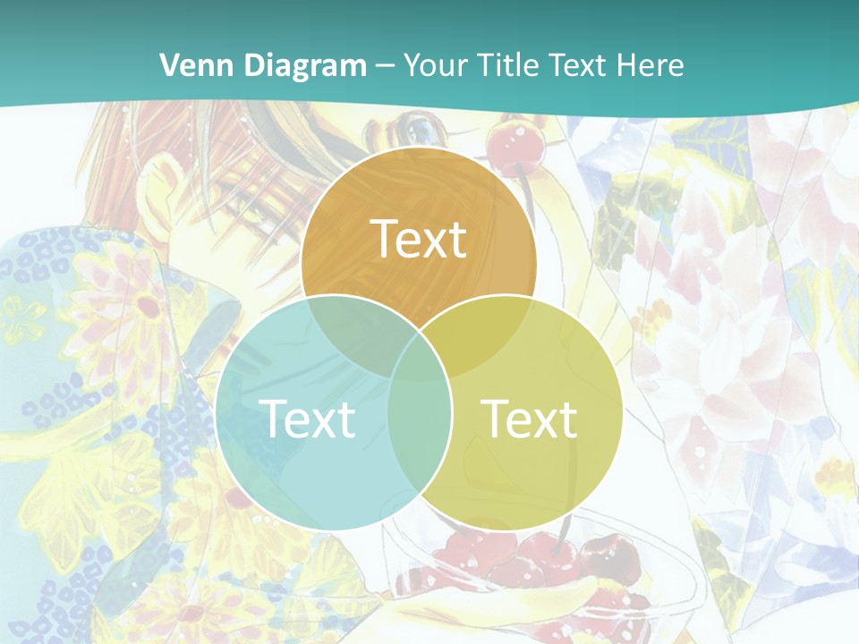 A Woman Eating A Piece Of Cake With Cherries On It PowerPoint Template