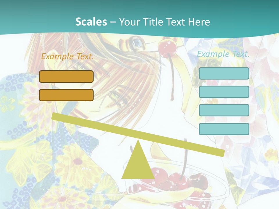 A Woman Eating A Piece Of Cake With Cherries On It PowerPoint Template