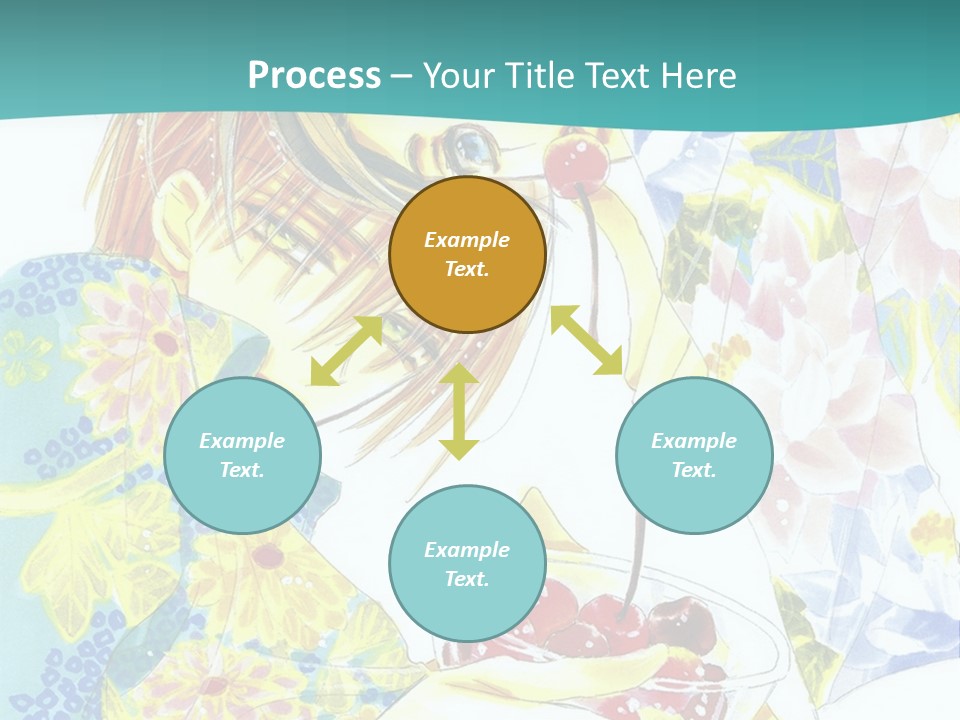 A Woman Eating A Piece Of Cake With Cherries On It PowerPoint Template