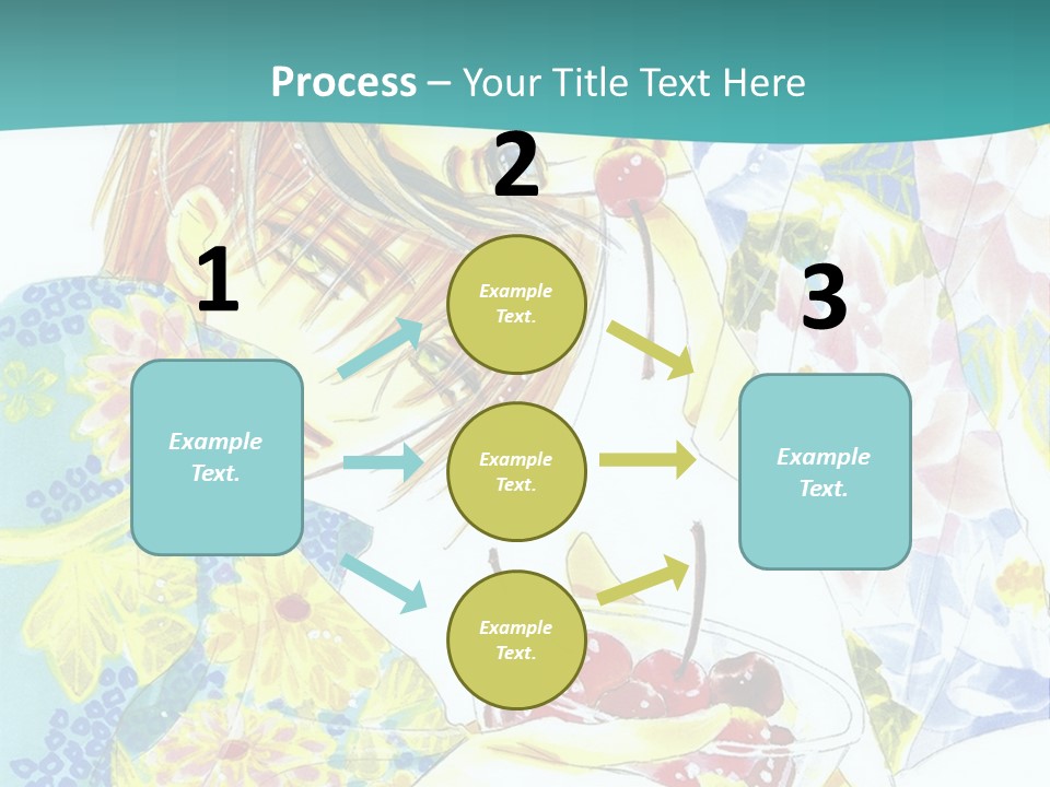A Woman Eating A Piece Of Cake With Cherries On It PowerPoint Template