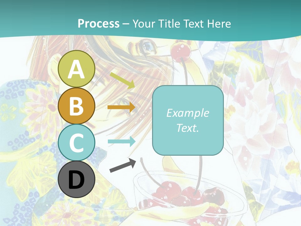 A Woman Eating A Piece Of Cake With Cherries On It PowerPoint Template