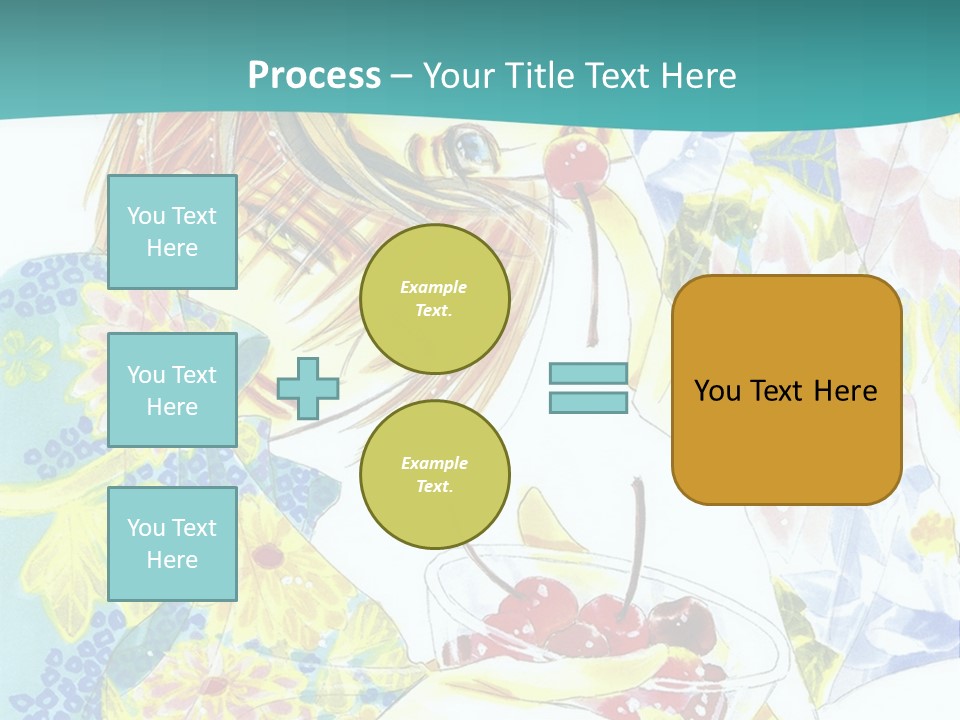 A Woman Eating A Piece Of Cake With Cherries On It PowerPoint Template