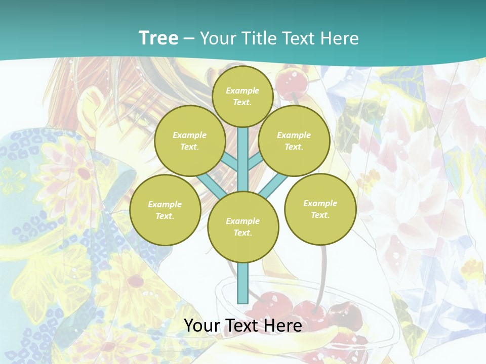 A Woman Eating A Piece Of Cake With Cherries On It PowerPoint Template