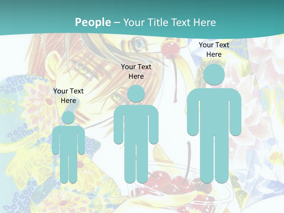 A Woman Eating A Piece Of Cake With Cherries On It PowerPoint Template