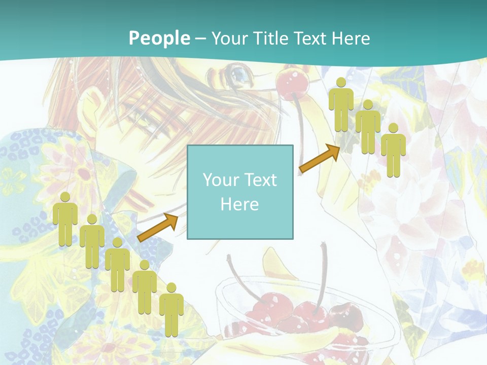 A Woman Eating A Piece Of Cake With Cherries On It PowerPoint Template