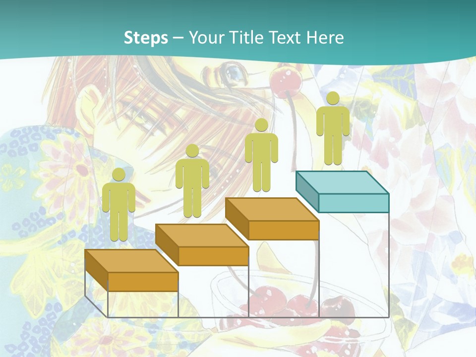 A Woman Eating A Piece Of Cake With Cherries On It PowerPoint Template