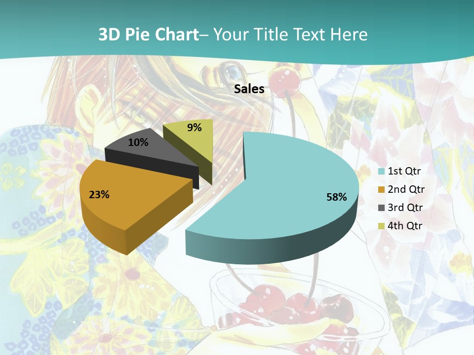 A Woman Eating A Piece Of Cake With Cherries On It PowerPoint Template