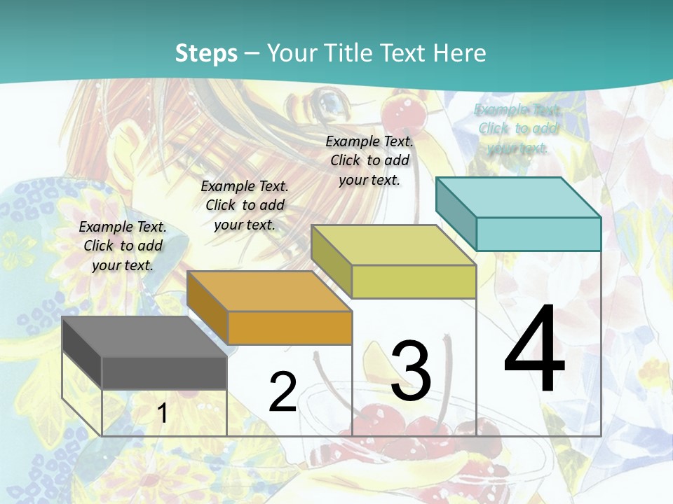 A Woman Eating A Piece Of Cake With Cherries On It PowerPoint Template