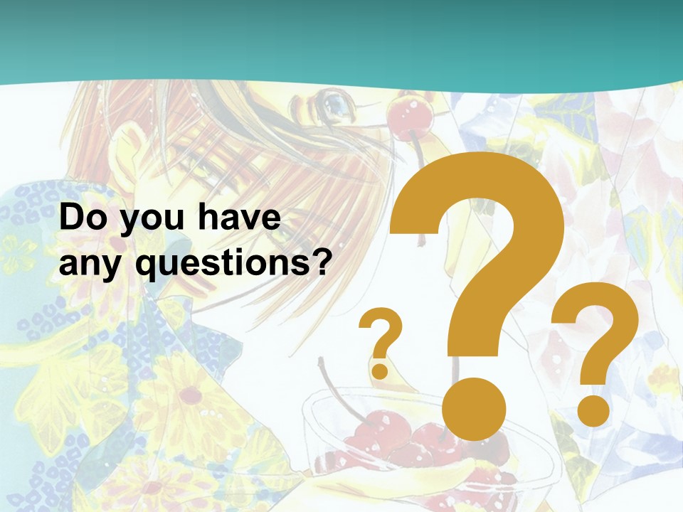 A Woman Eating A Piece Of Cake With Cherries On It PowerPoint Template