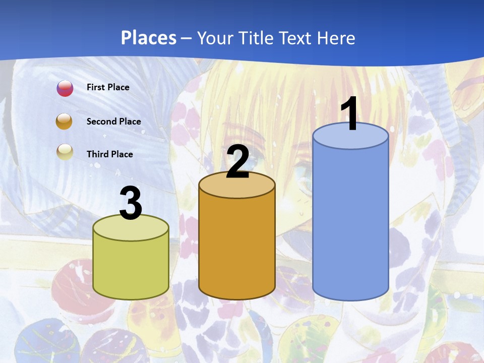 A Couple Of Anime Characters In Front Of A Blue Background PowerPoint Template