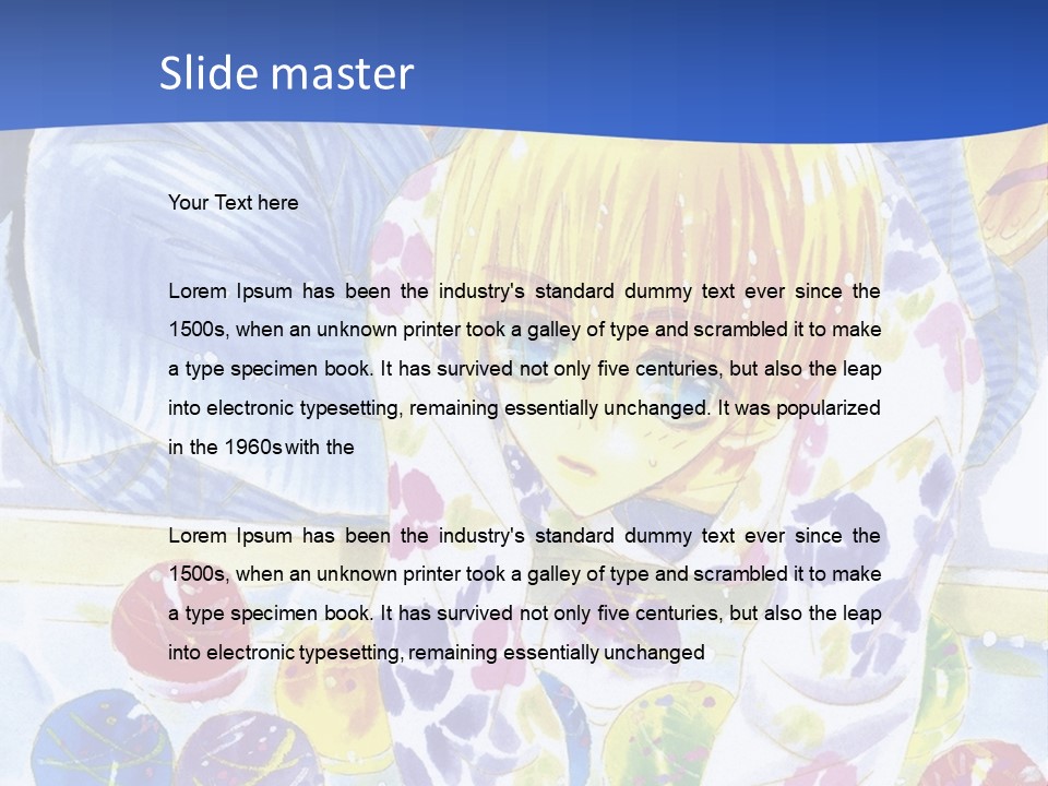 A Couple Of Anime Characters In Front Of A Blue Background PowerPoint Template