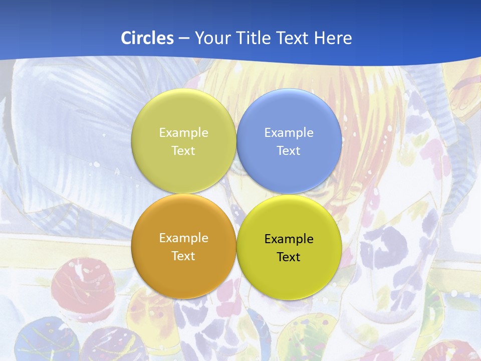 A Couple Of Anime Characters In Front Of A Blue Background PowerPoint Template