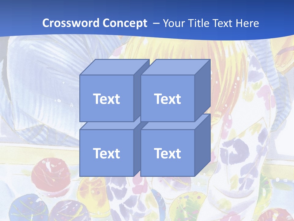 A Couple Of Anime Characters In Front Of A Blue Background PowerPoint Template