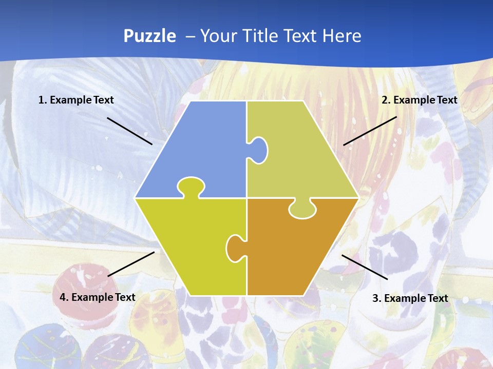 A Couple Of Anime Characters In Front Of A Blue Background PowerPoint Template