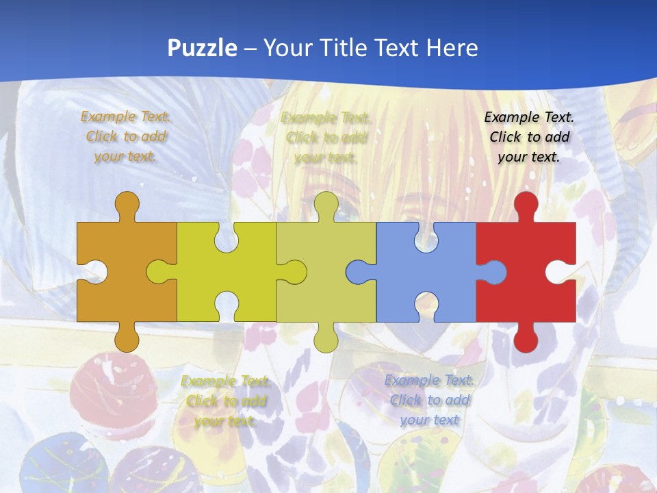 A Couple Of Anime Characters In Front Of A Blue Background PowerPoint Template