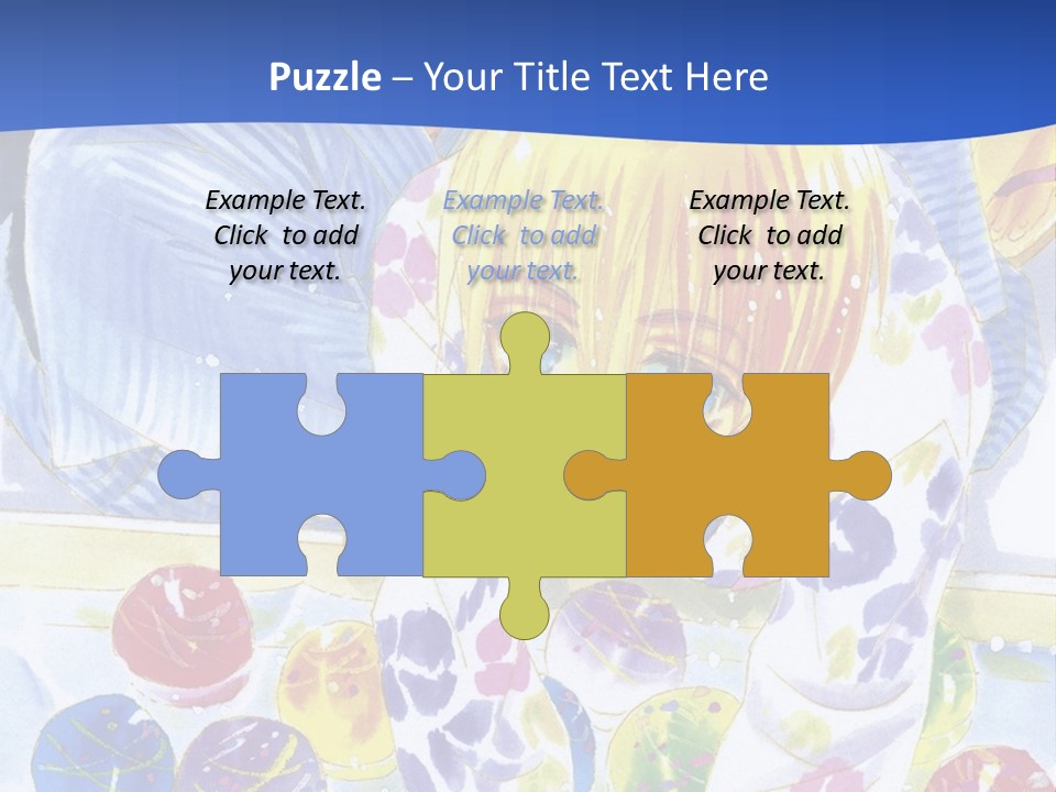 A Couple Of Anime Characters In Front Of A Blue Background PowerPoint Template