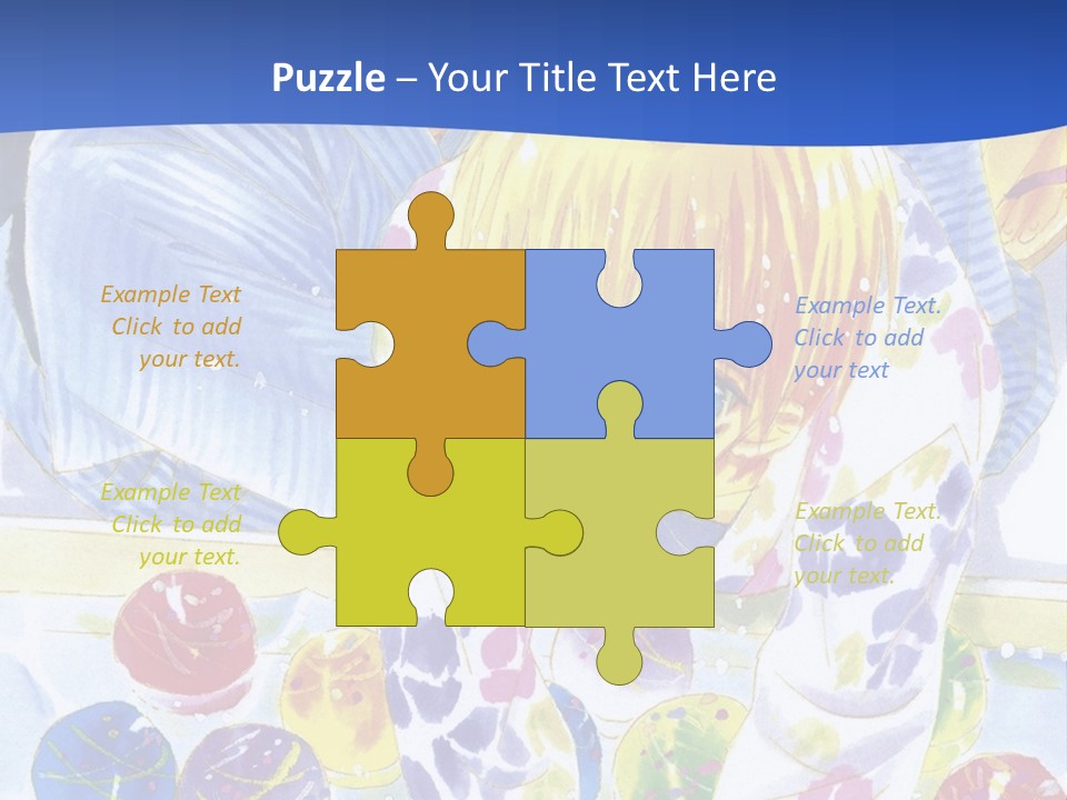 A Couple Of Anime Characters In Front Of A Blue Background PowerPoint Template