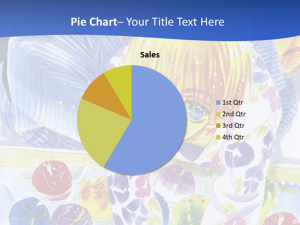 A Couple Of Anime Characters In Front Of A Blue Background PowerPoint Template