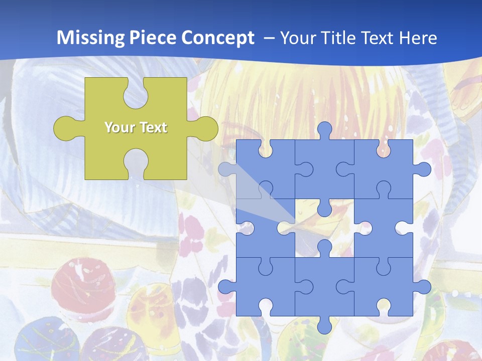 A Couple Of Anime Characters In Front Of A Blue Background PowerPoint Template