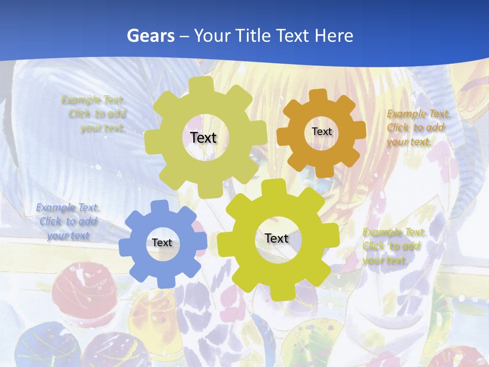 A Couple Of Anime Characters In Front Of A Blue Background PowerPoint Template