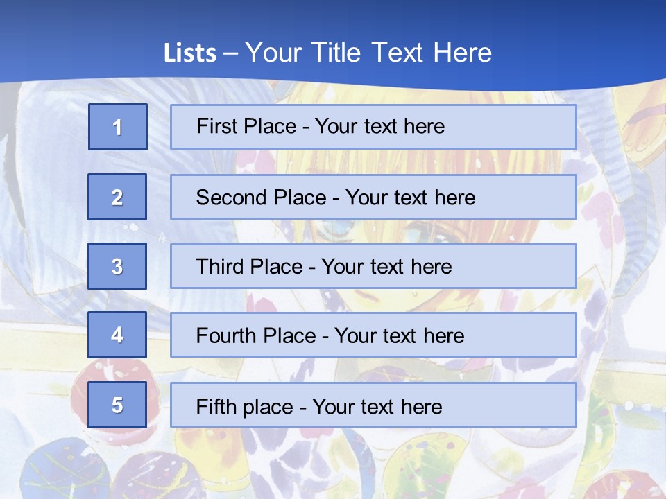 A Couple Of Anime Characters In Front Of A Blue Background PowerPoint Template