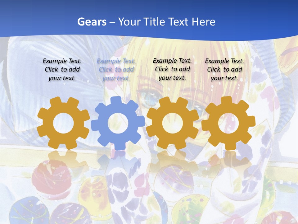 A Couple Of Anime Characters In Front Of A Blue Background PowerPoint Template