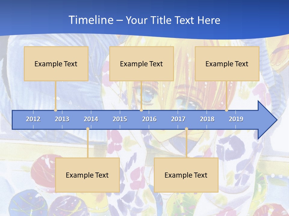 A Couple Of Anime Characters In Front Of A Blue Background PowerPoint Template
